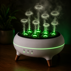 Diffuseur d'arômes flamme 350ML avec télécommande, humidificateur à huiles essentielles et veilleuse LED 7 couleurs