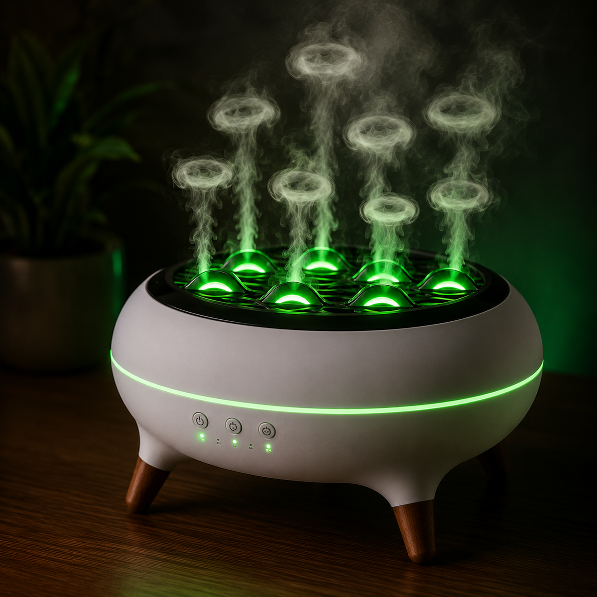 Diffuseur d'arômes flamme 350ML avec télécommande, humidificateur à huiles essentielles et veilleuse LED 7 couleurs