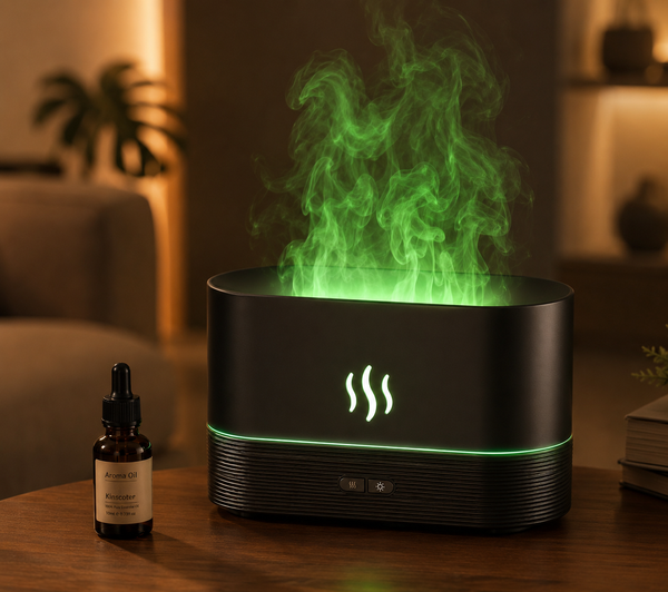 Diffuseur d'arôme USB Flamme Humidificateur de bureau avec lumière 7 couleurs
