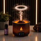 Diffuseur d'arôme flamme volcan 360 ml humidificateur à anneau de fumée