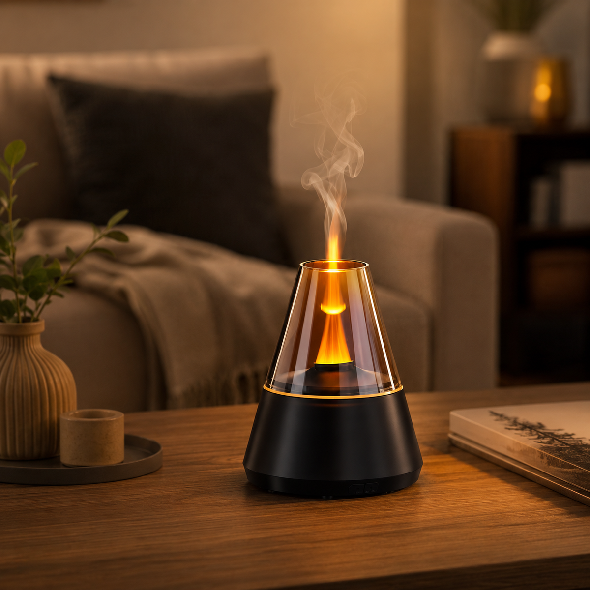 Mini Diffuseur d'Arôme USB Humidificateur Portable avec Veilleuse Colorée