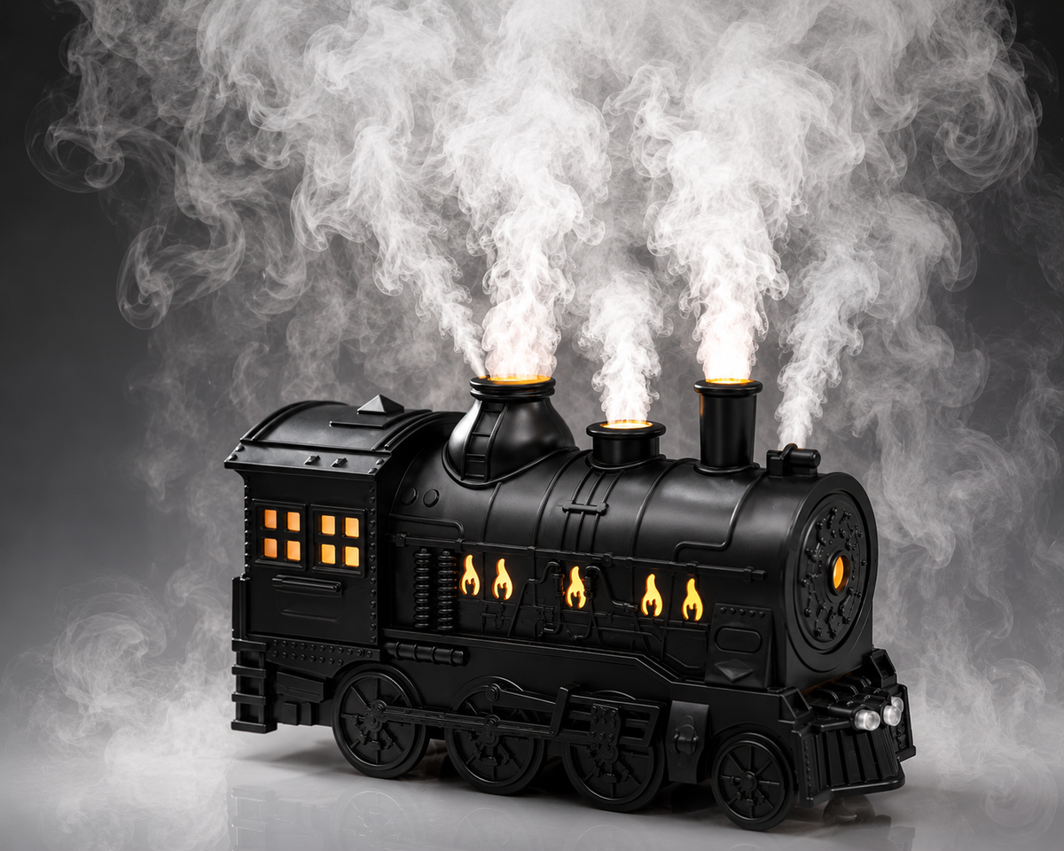 Diffuseur d'arômes créatif en forme de train, double humidificateur à brume pour la maison et le bureau