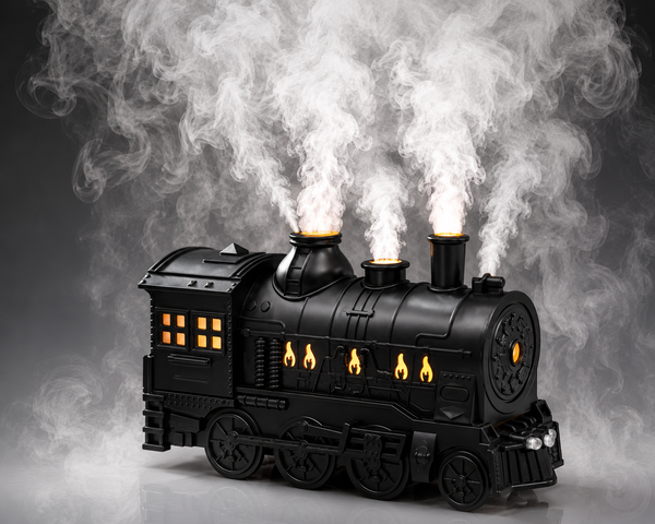 Diffuseur d'arômes créatif en forme de train, double humidificateur à brume pour la maison et le bureau
